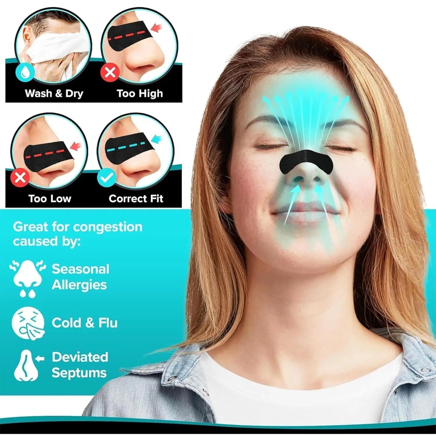 Nasal Breathing Support Strips | Comfortable Airflow Lift (Multi-Pack)