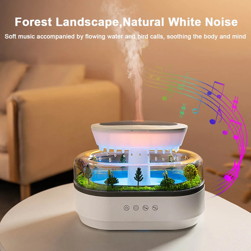 Raindrop Ultrasonic Aroma Humidifier with Ambient Light
