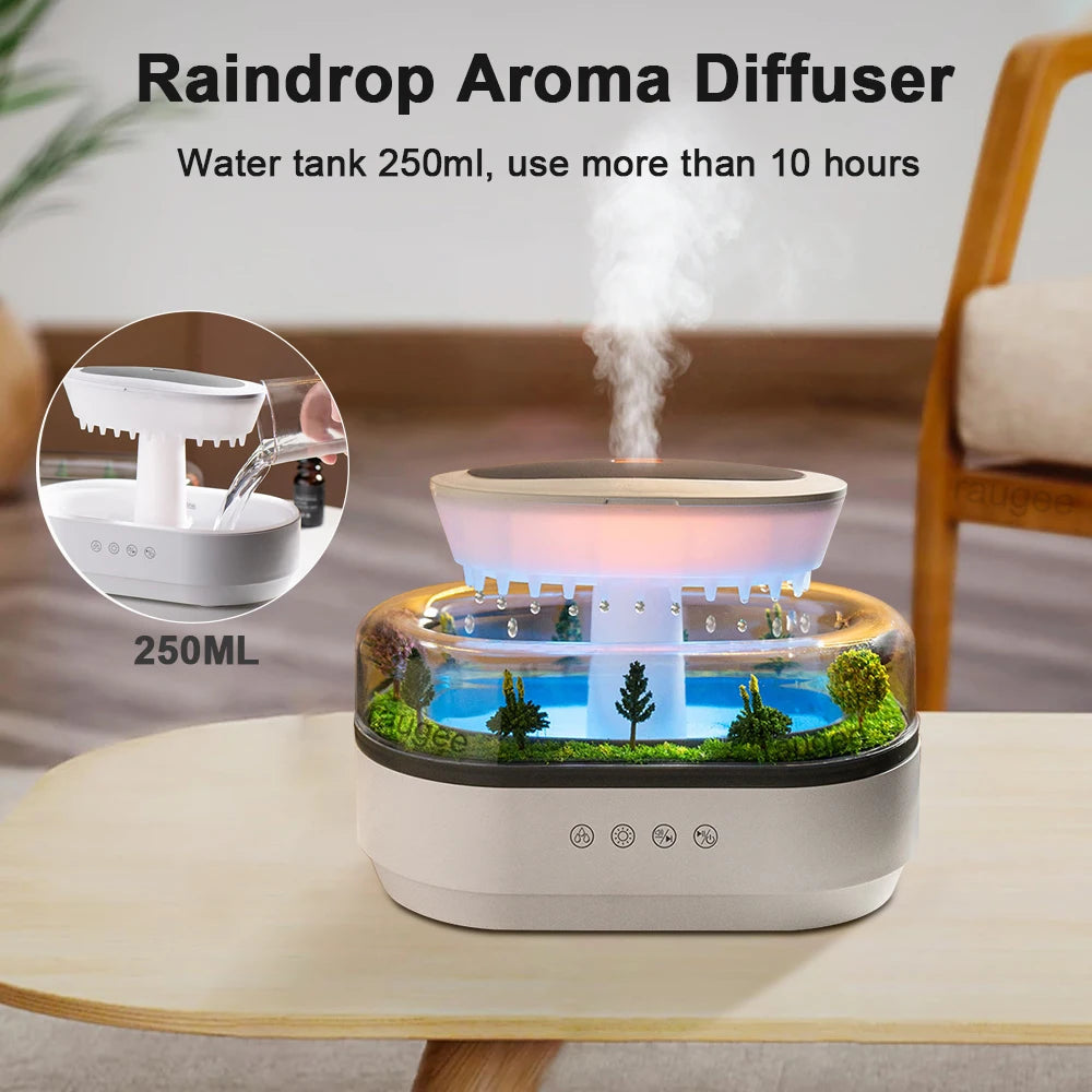 Raindrop Ultrasonic Aroma Humidifier with Ambient Light