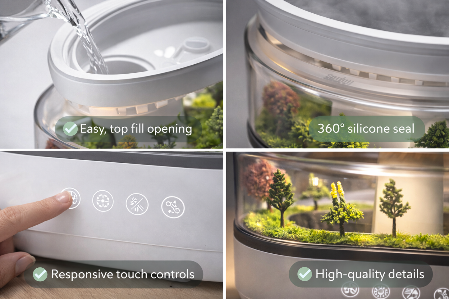 Raindrop Ultrasonic Aroma Humidifier with Ambient Light