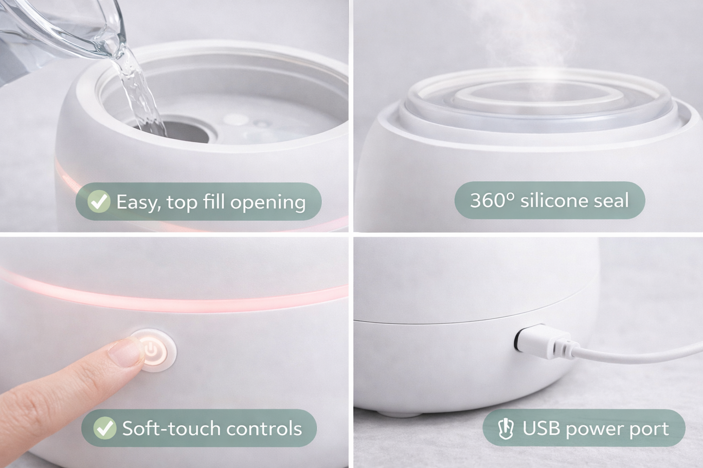 Portable 220ml USB Ultrasonic Mini Humidifier & Aroma Diffuser