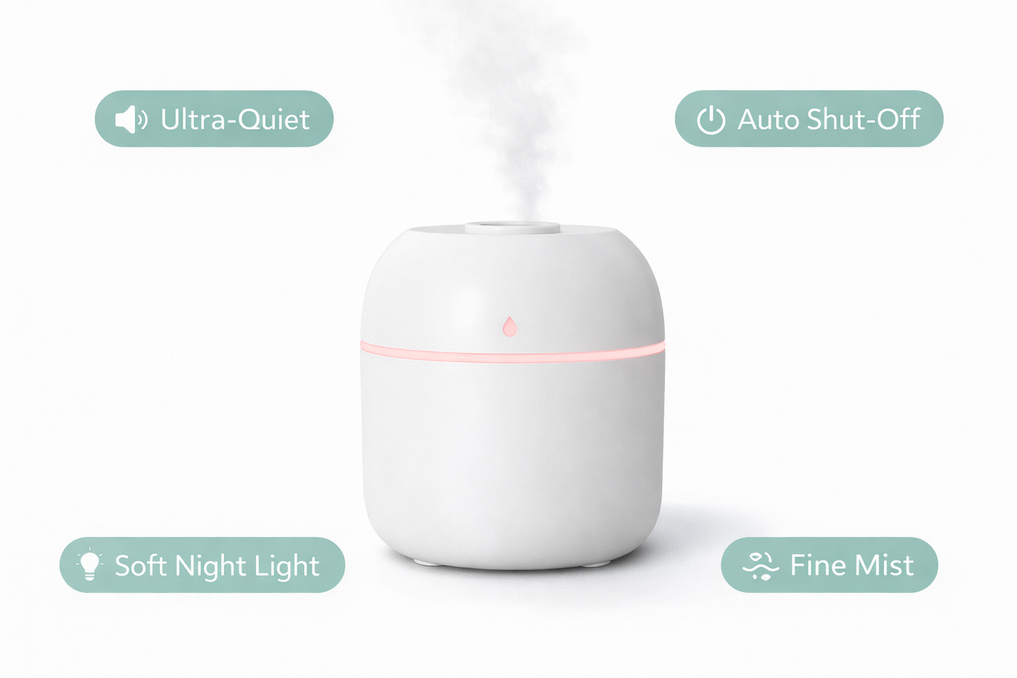 Portable 220ml USB Ultrasonic Mini Humidifier & Aroma Diffuser